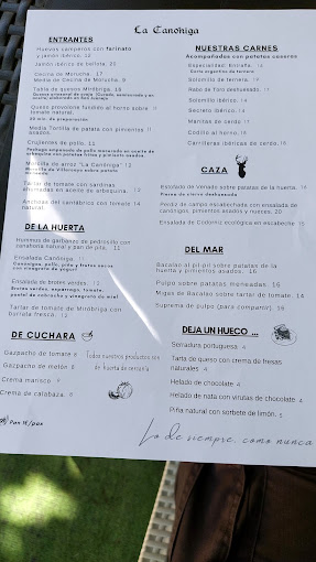 La Canóniga menu 6